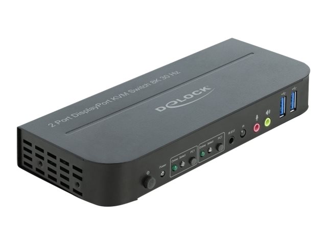 Delock DisplayPort 1.4 KVM Switch 8K 30 Hz withUSB 3.0 and Audio - KVM-/Audio-/USB-Switch - 2 x KVM/Audio/USB - 1 lokaler Benutzer - Desktop