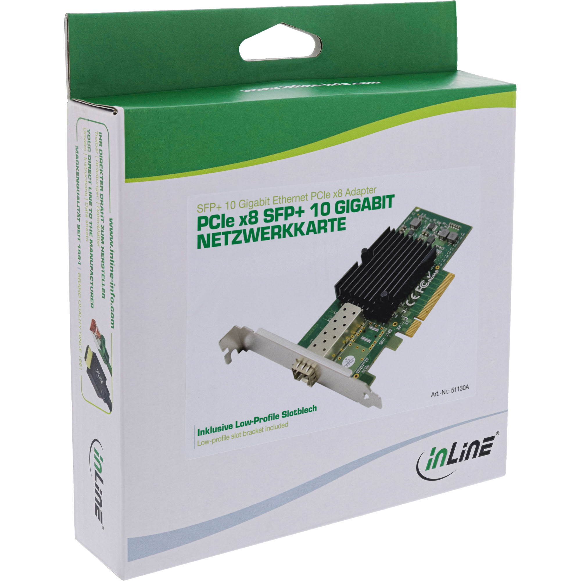 InLine 10-Gigabit Netzwerkkarte - 1x SFP+ - PCIe x810 Gigabit SFP+ x 1