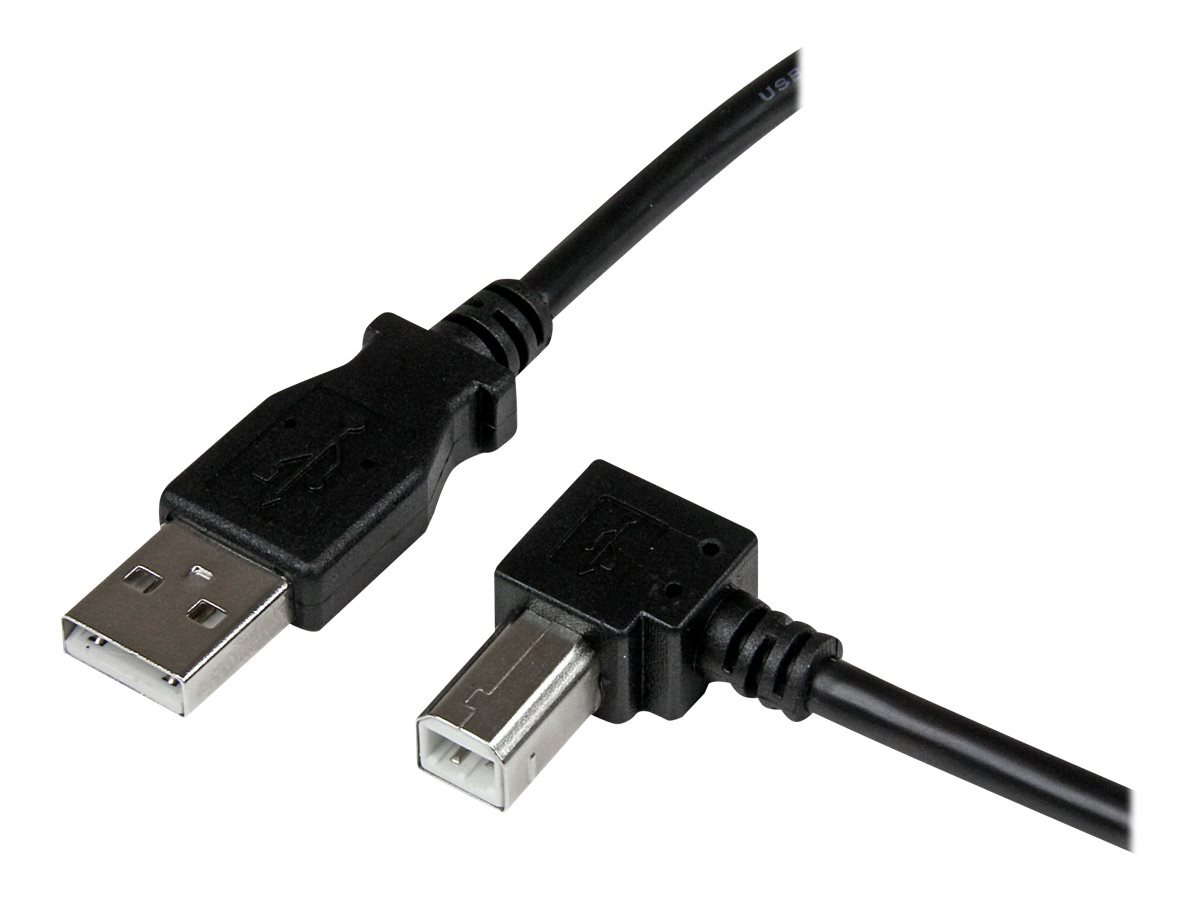 StarTech.com 3m USB 2.0 A auf B Kabel rechts gewinkelt - St/St - USB Druckerkabel - USB-Kabel - USB Typ B (M)zu USB (M) - USB 2.0 - 3 m - 90° Stecker - Schwarz