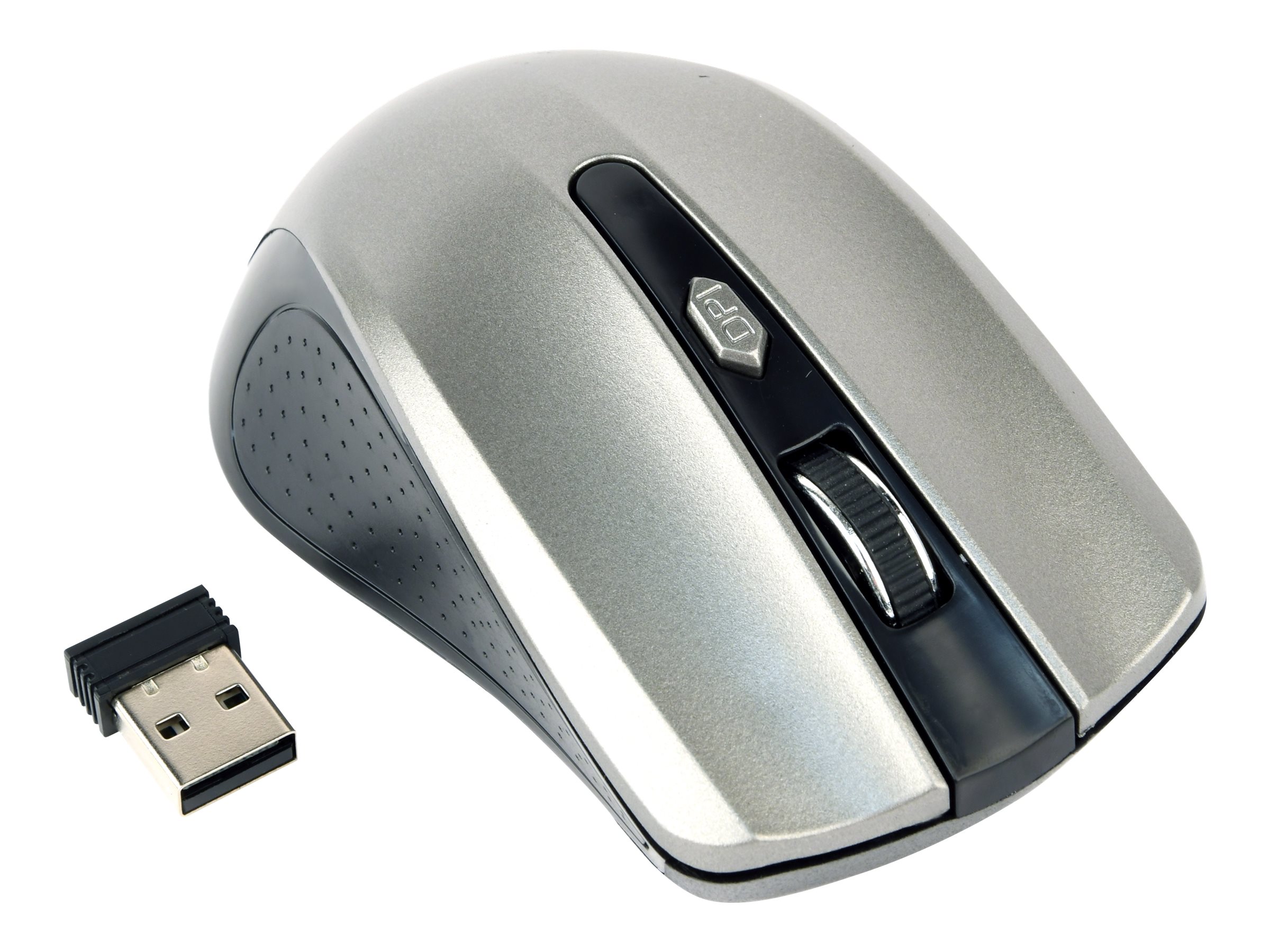 Gembird MUSW-4B-04-BG - Maus - optisch - 4 Tasten - kabellos - 2.4 GHz - kabelloser Empfänger (USB)Schwarz - Space-grau - Blister-Verpackung