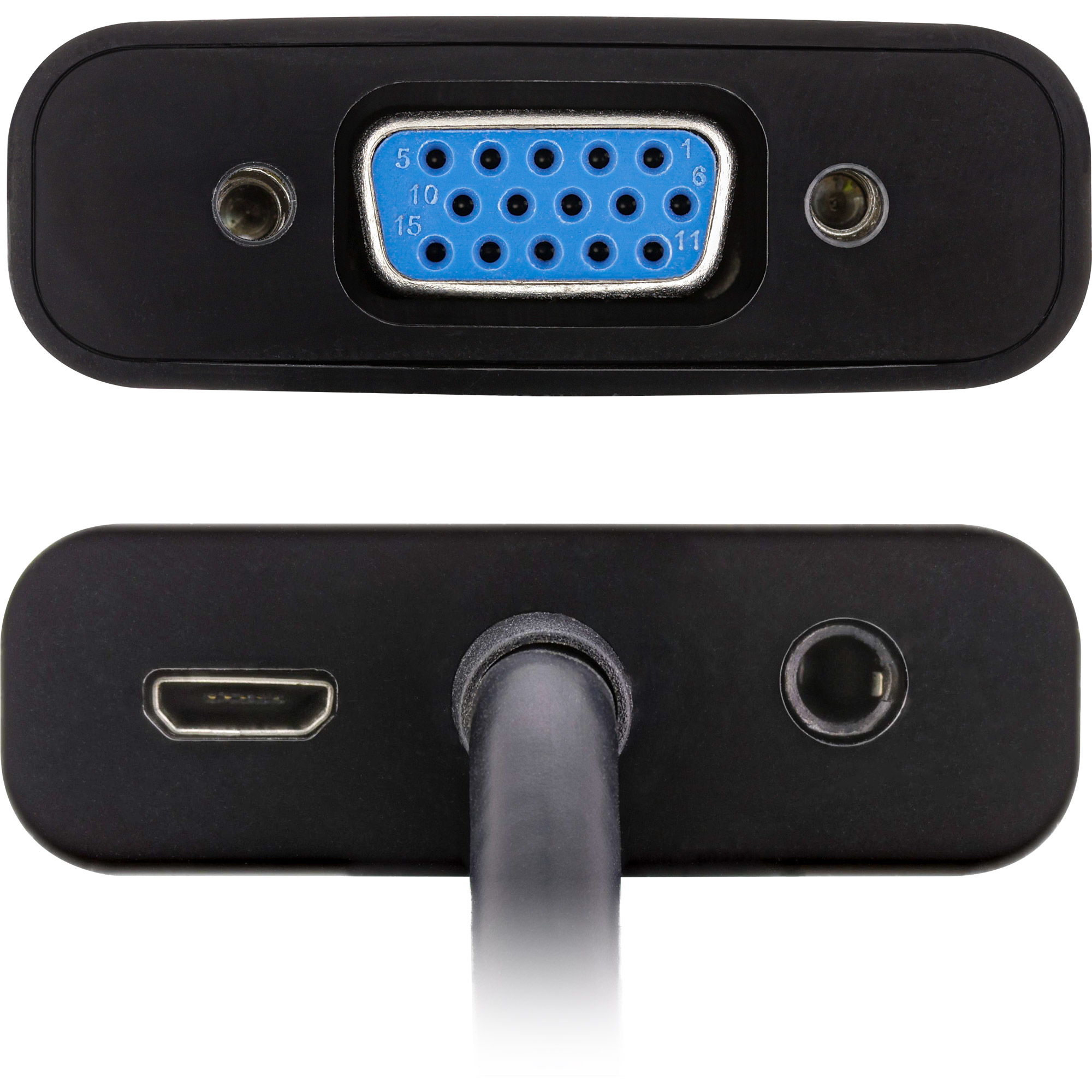 InLine Konverter Kabel HDMI zu VGA - mit Audiomini-phone stereo 3.5 mm - Micro-USB Typ B weiblich - 10 cm - Schwarz - 1080p-Unterstützung - 1920 x 1080 bei 60 Hz Unterstützung