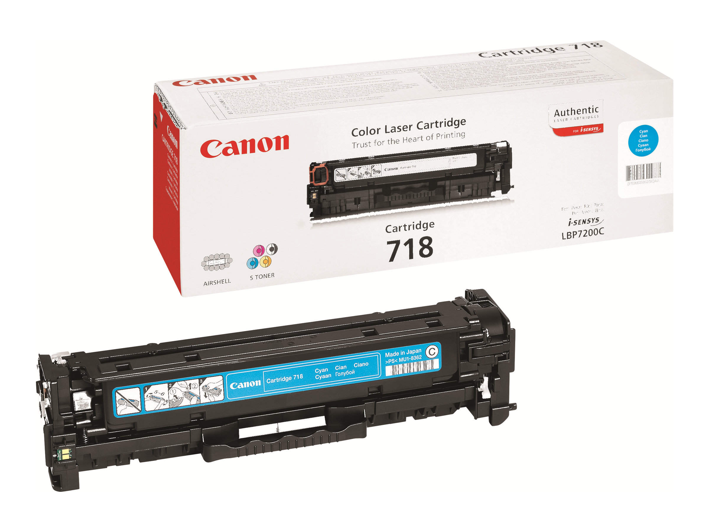 Canon 718 Cyan - Cyan - original - Tonerpatronefür i-SENSYS LBP7210 - LBP7680 - MF728 - MF729 - MF8340 - MF8360 - MF8380 - MF8540 - MF8550 - MF8580