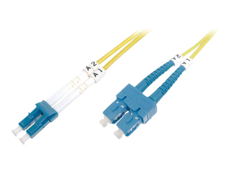 DIGITUS Fiber Optic Singlemode Patchkabel SC ( APC ) zu LC ( PC )zu LC/UPC Einzelmodus (M) - 1 m - Glasfaser - Duplex - 9/125 Mikrometer - OS2 - geschirmt - halogenfrei