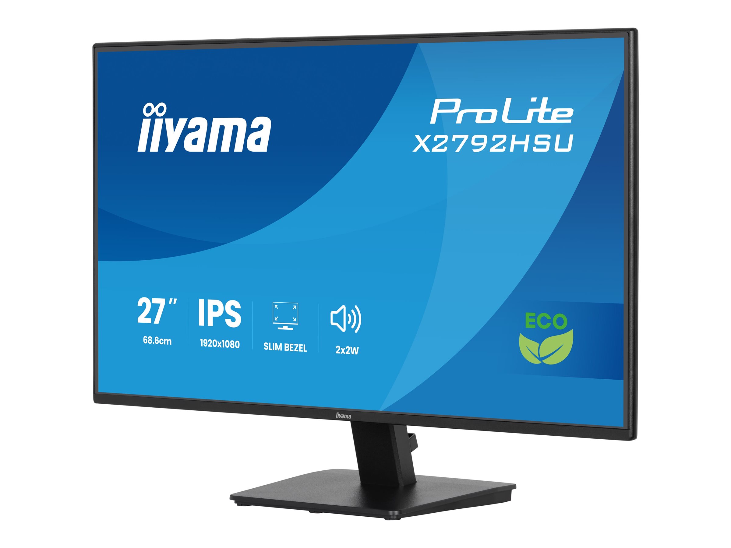 Iiyama ProLite X2792HSU-B1 - LED-Monitor - 68.6 cm (27")1920 x 1080 Full HD (1080p) @ 120 Hz - IPS - 300 cd/m² - 1500:1 - 3 ms - HDMI - DisplayPort - Lautsprecher - mattschwarz