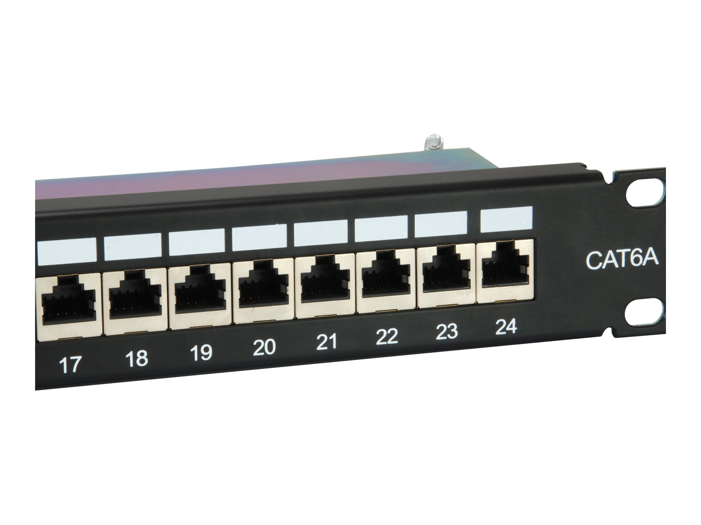 Equip Pro - Patch Panel - CAT 6a - RJ-45 X 24 - Schwarz - 1U - 48.3 cm (19")24-Port Cat.6A Geschirmtes Patch Panel - Schwarz