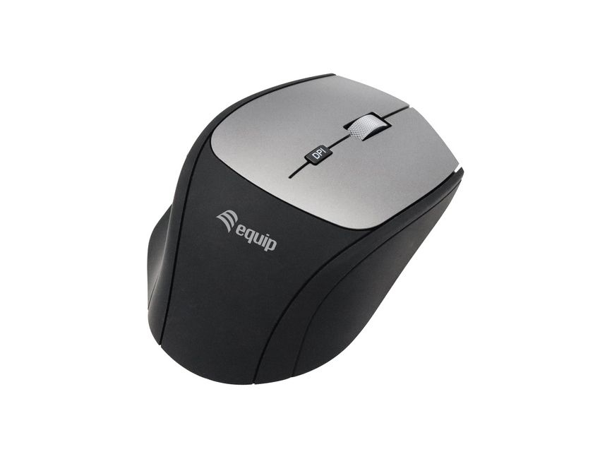 Equip Maus - ergonomisch - optisch - 6 Tastenkabellos - 2.4 GHz - USB / USB-C Wireless-Empfänger - Schwarz - Hängebox