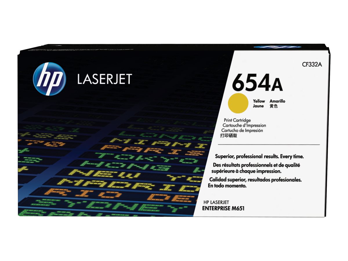 HP 654A - Gelb - original - LaserJet - Tonerpatrone (CF332A)für Color LaserJet Enterprise M651dn - M651n - M651xh; Color LaserJet Managed M651dnm - M651xhm