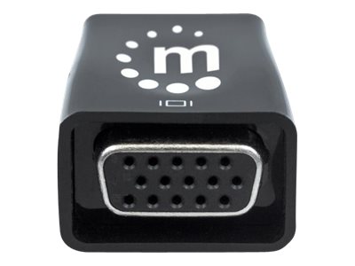Manhattan HDMI auf VGA-Mikrokonverter, HDMI-Stecker auf VGA-Buchse mit Audio, optionaler USB Micro B-Stromport, schwarz - Videoadapter - HDMI männlich zu HD-15 (VGA)mini-phone stereo 3.5 mm - Mikro-US