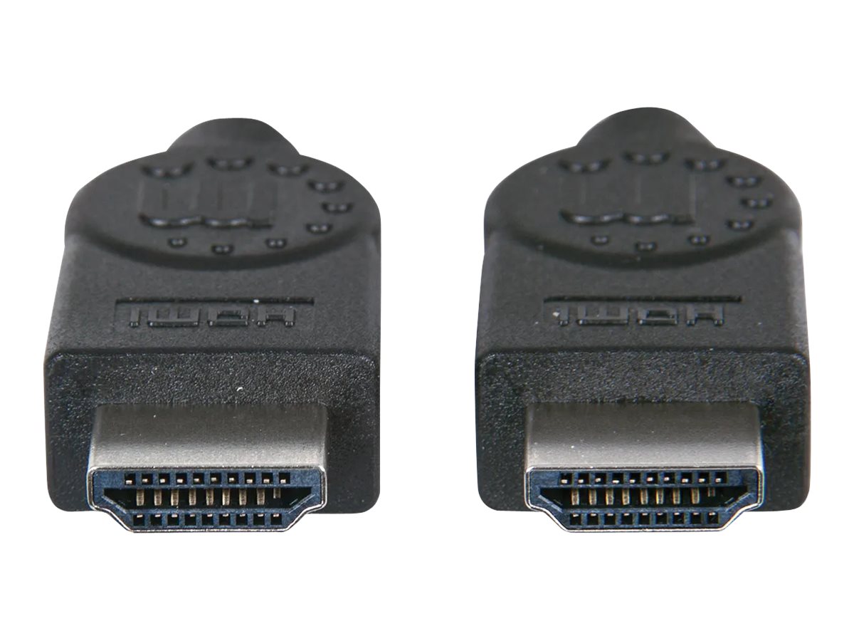 Manhattan HDMI Cable with Ethernet, 4K@30Hz (High Speed)1m - Male to Male - Black - Ultra HD 4k x 2k - Fully Shielded - Gold Plated Contacts -  - Polybag - Hohe Geschwindigkeit - HDMI-Kabel mit Ethern