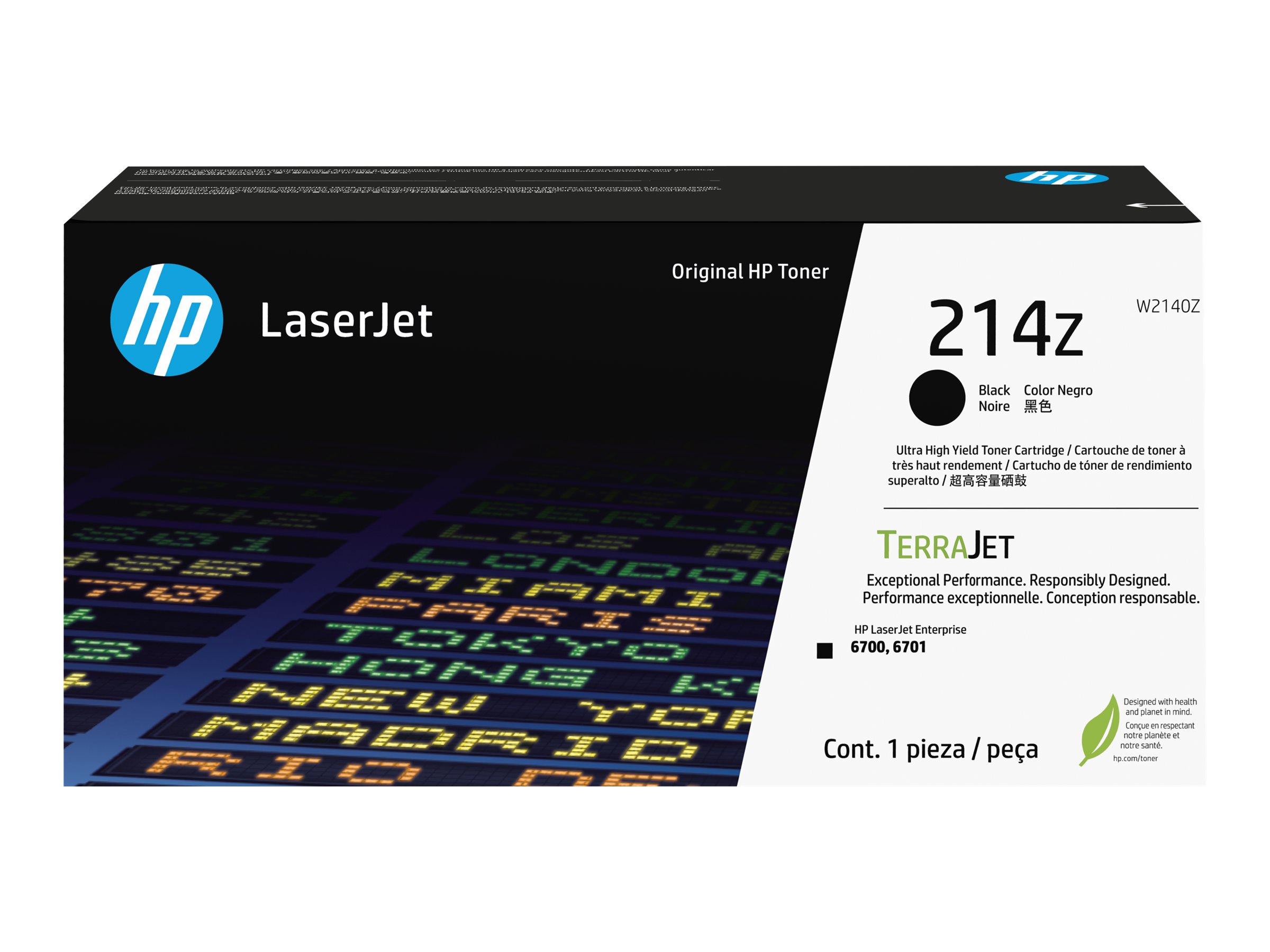 HP 214Z - Ultra High Yield - Schwarz - original - LaserJet - Tonerpatrone (W2140Z)für Color LaserJet Enterprise 6700dn - 6701dn