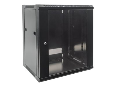 Intellinet Network Cabinet, Wall Mount (Standard), 15U, Usable Depth 260mm/Width 510mm, Black, Flatpack, Max 60kg, Metal & Glass Door, Back Panel, Removeable Sides,Suitable also for use on desk or flo