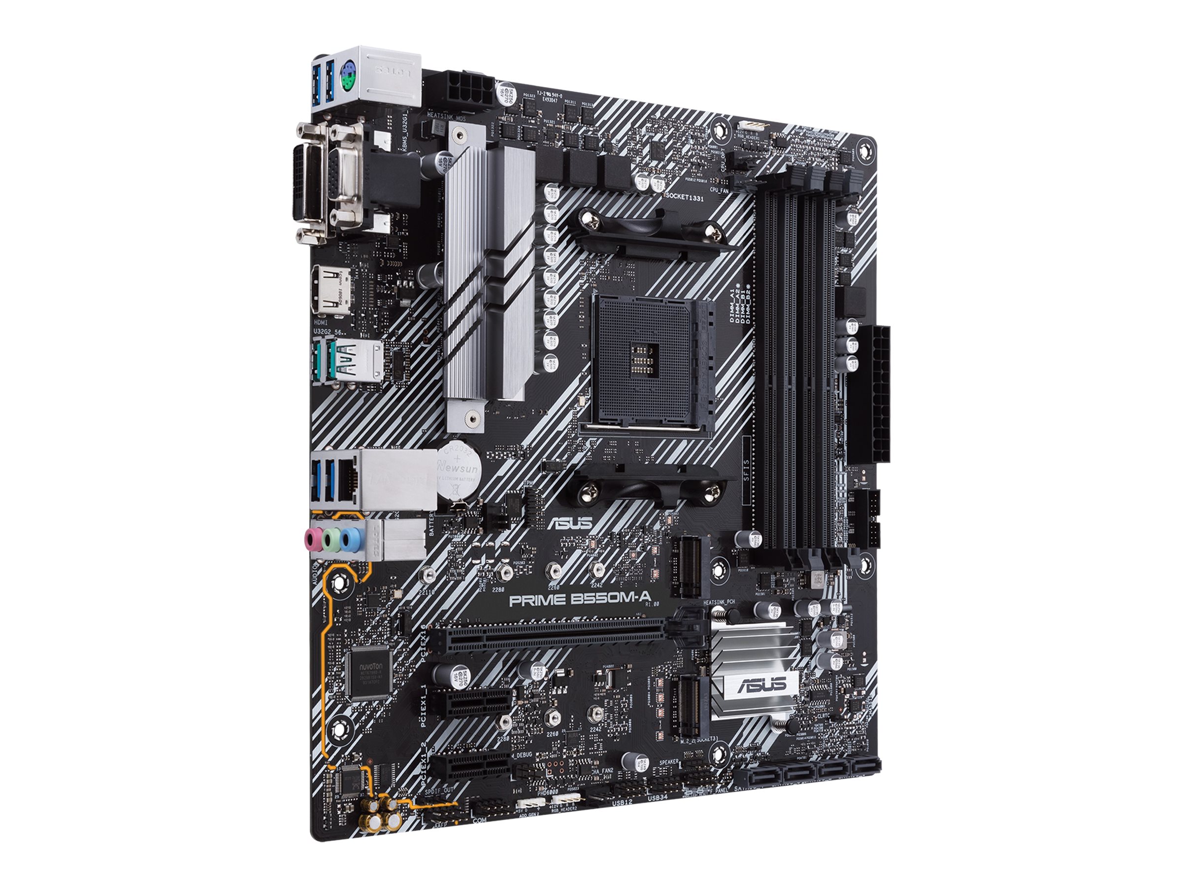 ASUS PRIME B550M-A - Motherboard - micro ATX - Socket AM4 - AMD B550 Chipsatz - USB 3.2 Gen 1, USB 3.2 Gen 2 - Gigabit LAN - Onboard-Grafik (CPU erforderlich)HD Audio (8-Kanal)