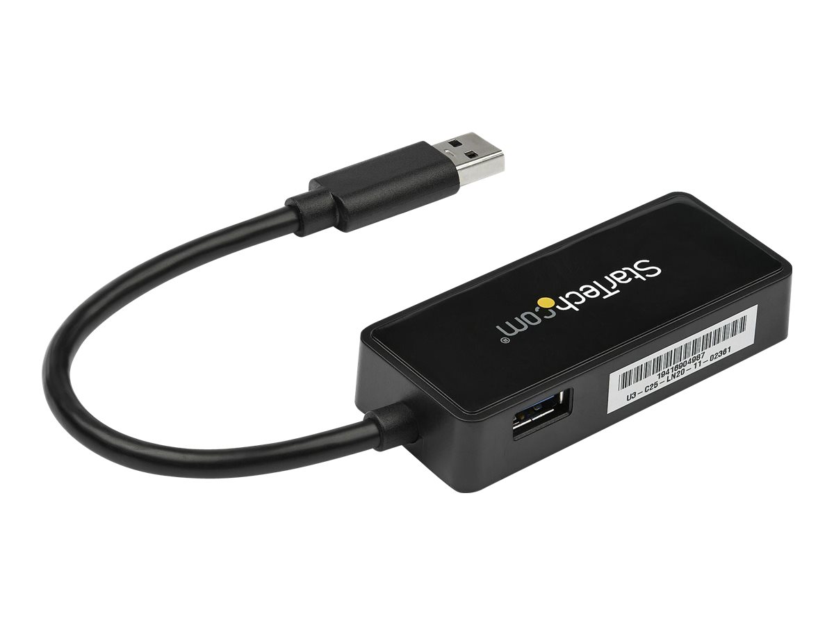 StarTech.com Startech USB 3.0 SuperSpeed auf Gigabit EthernetLan Adapter mit USB Port - 10/100/1000 RJ45 NIC Netzwerkadapter - St/Bu - Schwarz - Netzwerkadapter - USB 3.0 - Gigabit Ethernet - Schwarz