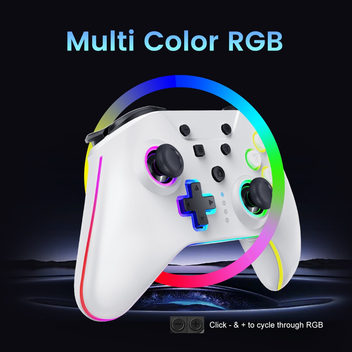 Hyperkin NuRival, Gamepad, Nintendo Switch, Nintendo Switch OLED, Schaltfläche Zurück, Home button, Turbo-Taste, Analog / Digital, Mehrfarbig, KabellosGamepad