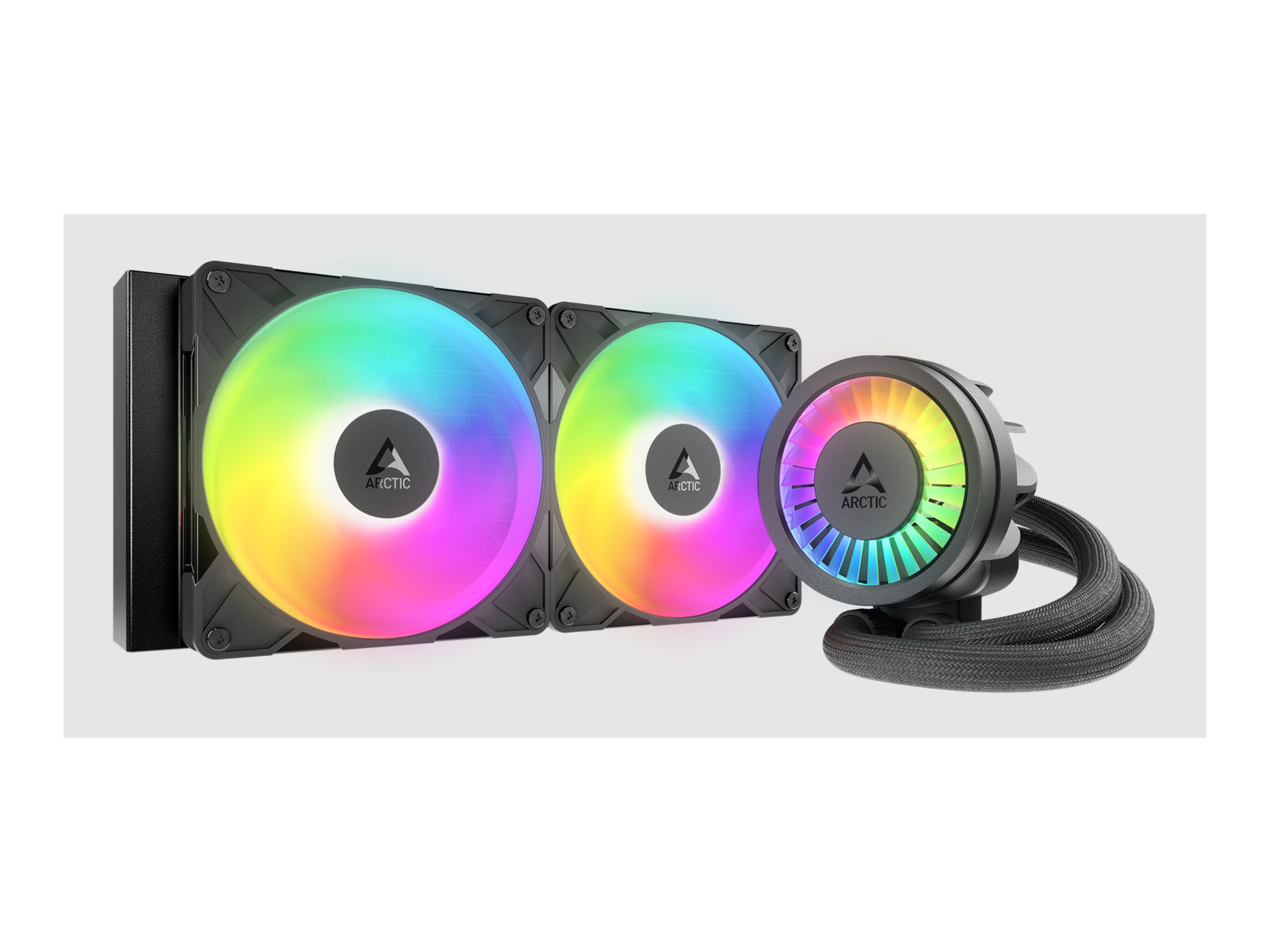 Arctic Liquid Freezer III Pro 280 A-RGB - Prozessor-Flüssigkeitskühlsystem - Kühlergröße: 280 mm - (für: AM5, AM4, LGA1700, LGA1851)Kupfersockel mit Skiving-Kühlfinnen - 140 mm - Schwarz