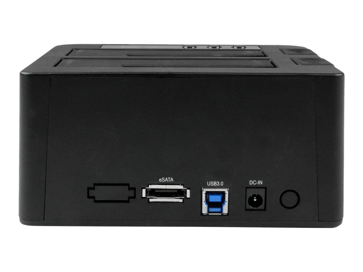 StarTech.com Dual-Bay Festplatten-Kopierer, USB 3.0  / eSATA Cloner/Dock - Speicher-Controller mit Netzanzeige - 2.5", 3.5" (6.4 cm, 8.9 cm)SATA 6Gb/s - USB 3.0 - Schwarz - für P/N: SVA12M5NA