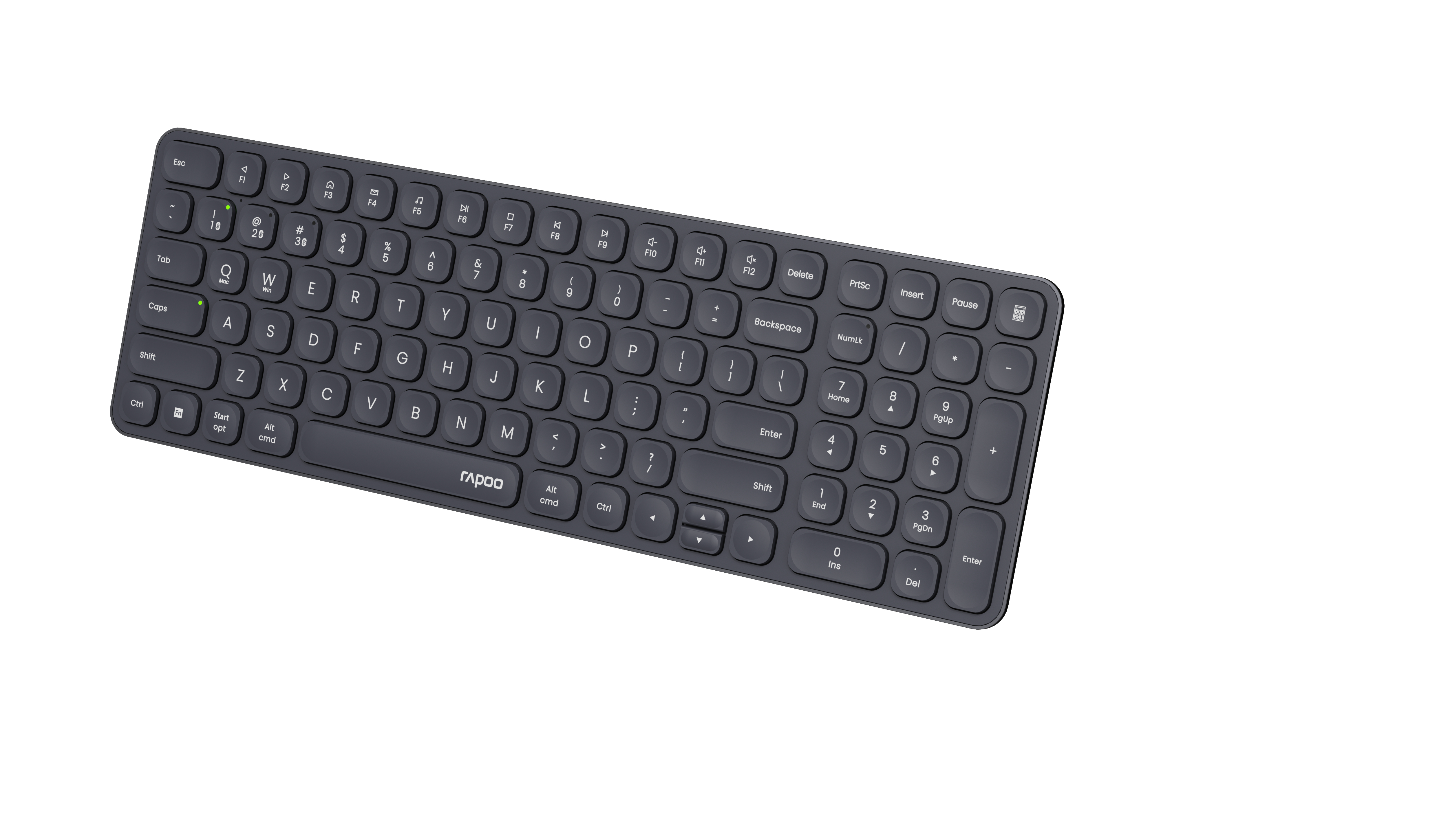 Rapoo E9310M, Volle Größe (100%), Kabellos, RF Wireless + Bluetooth, QWERTZ, Schwarz2.4 GHz - RF/Bluetooth - QWERTZ - 2.4 GHz - USB 3.0 - Numpad - Touchpad - Schwarz