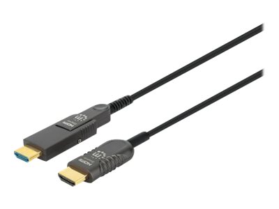 Manhattan HDMI to Micro HDMI Plenum-Rated Cable, 4K@60Hz (Premium High Speed)30m - Active - Detachable HDMI Male (Type A) - Male to Male - Black - Gold Plated Contacts -  - Polybag - Highspeed - Kit H