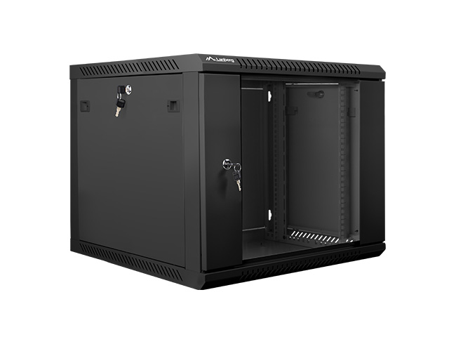 Lanberg Schrank Netzwerkschrank - geeignet für Wandmontage - Schwarz, RAL 9004 - 9U - 48.3 cm (19")9 HE