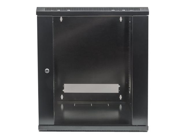 Intellinet Network Cabinet, Wall Mount (Standard), 6U, Usable Depth 260mm/Width 510mm, Black, Flatpack, Max 60kg, Metal & Glass Door, Back Panel, Removeable Sides, Suitable also for use on desk or flo
