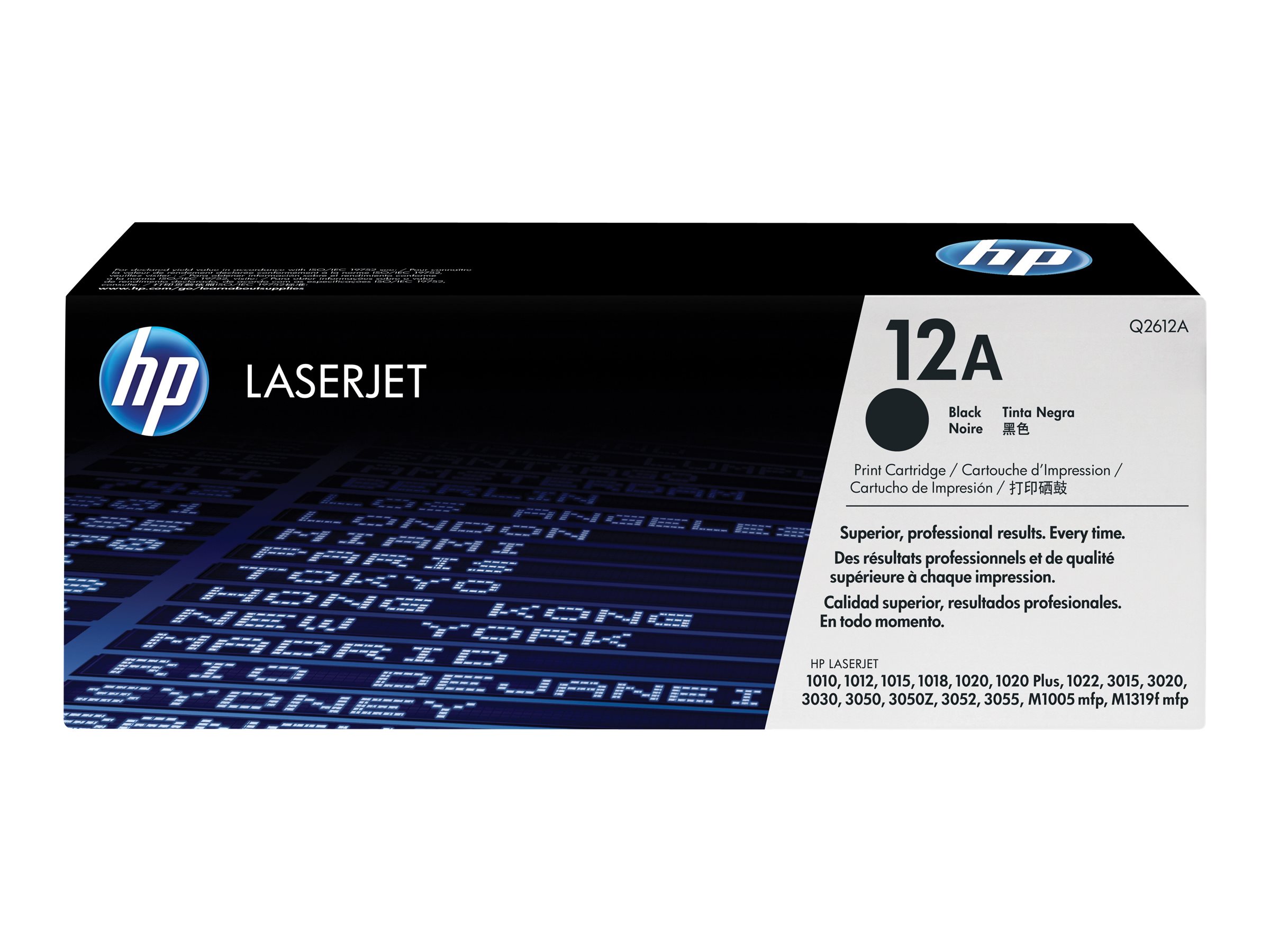 HP 12A - Schwarz - original - LaserJet - Tonerpatrone (Q2612A)für LaserJet 1010 - 1012 - 1015 - 1018 - 1020 - 1022 - 3015 - 3020 - 3030 - 3050 - 3052 - 3055 - M1005