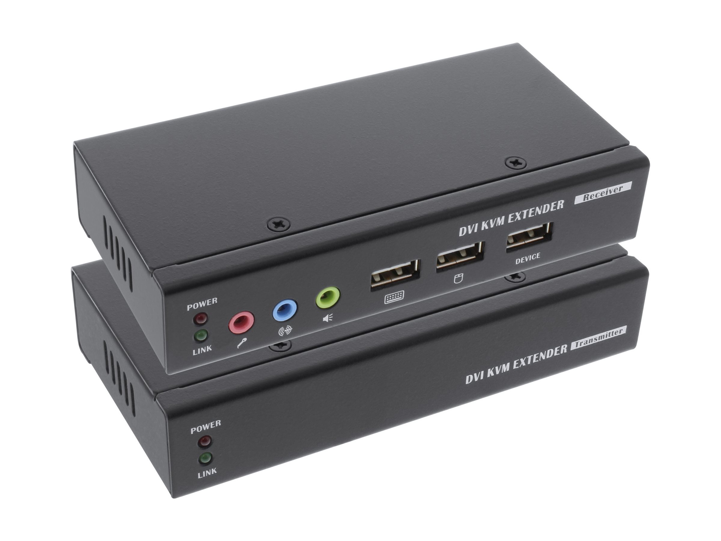 InLine DVI USB KVM Extender - Verlängerung über UTP - mit Audio - bis 50mwith Audio - KVM-/Audio-/USB-Extender - bis zu 50 m