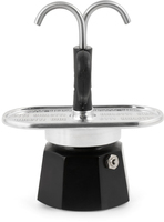 Bialetti Mini Express, Mokka-Kanne, 0,09 l, Schwarz, Aluminium, 2 Tassen, 115 mm