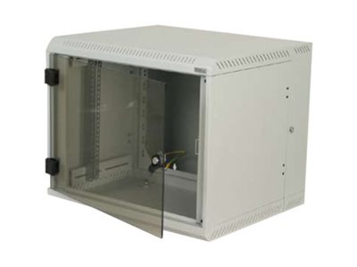 TRITON Delta B - Schrank - geeignet für Wandmontage - RAL 7035 - 9U - 48.3 cm (19") Rack Wall-mount 9U/500 glass door
