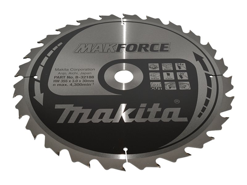 Makita MAKFORCE - Kreissägeblatt - für Holz355 mm - 24 Zähne