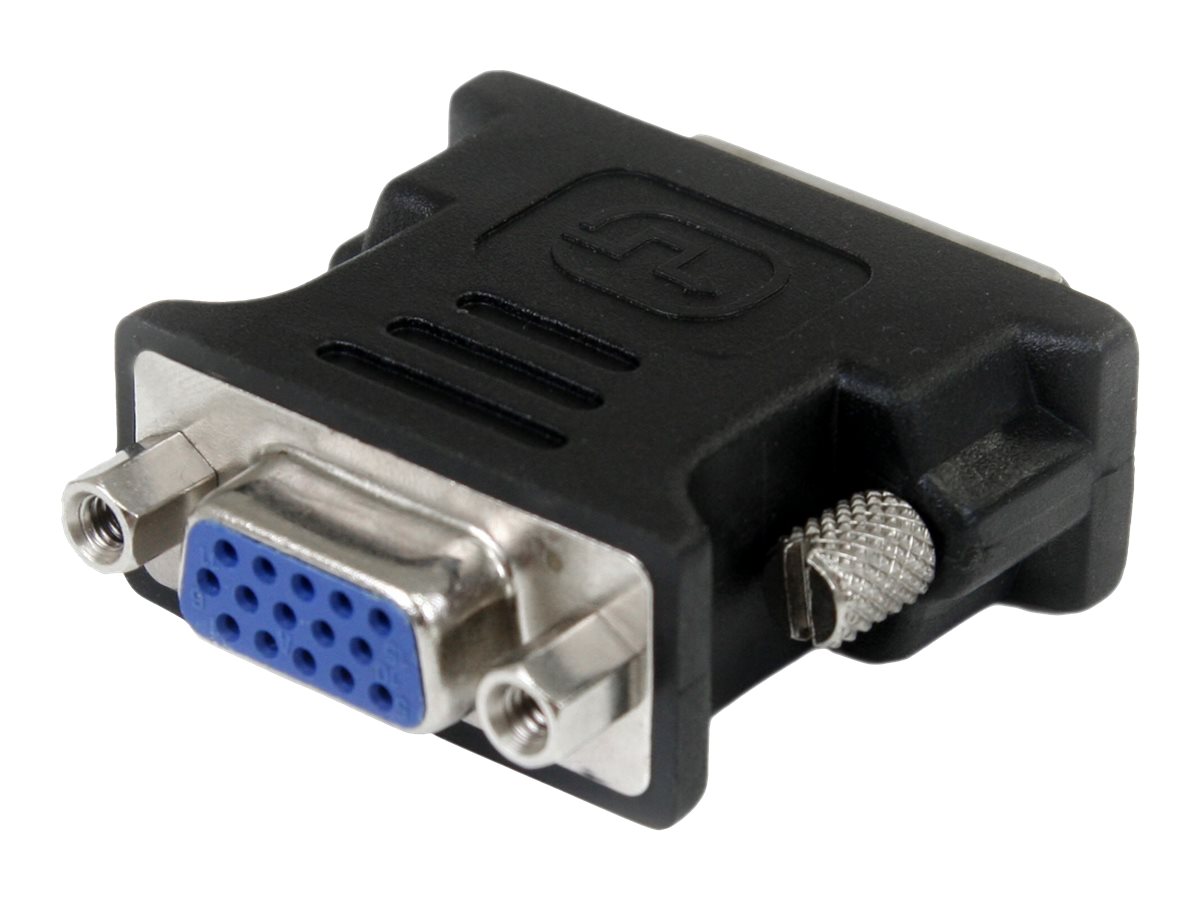 StarTech.com DVI auf VGA Adapter - St/Bu - Schwarz - DVI zu VGA Konverter / Monitoradapter - VGA-Adapter - DVI-I (M)zu HD-15 (VGA) (W) - geformt - Daumenschrauben - Schwarz