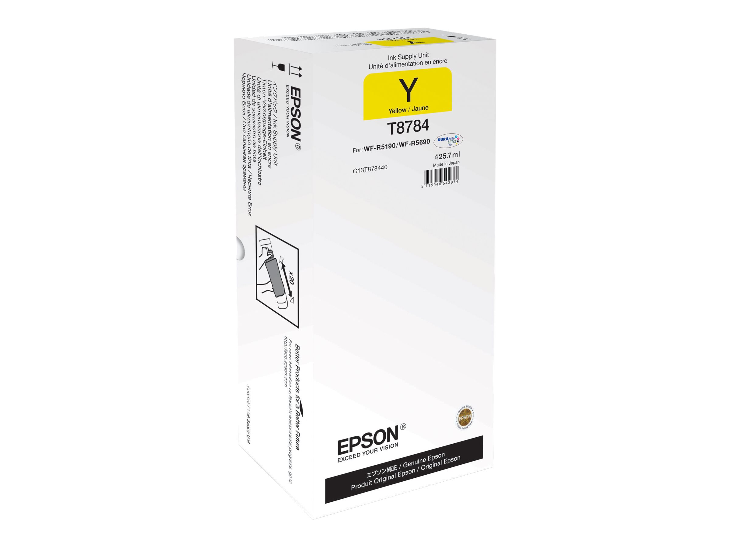 Epson T87844 - 425.7 ml - Gelb - original - Nachfülltintefür WorkForce Pro WF-R5190 - WF-R5190DTW - WF-R5690 - WF-R5690DTWF - WF-R5690DTWFL