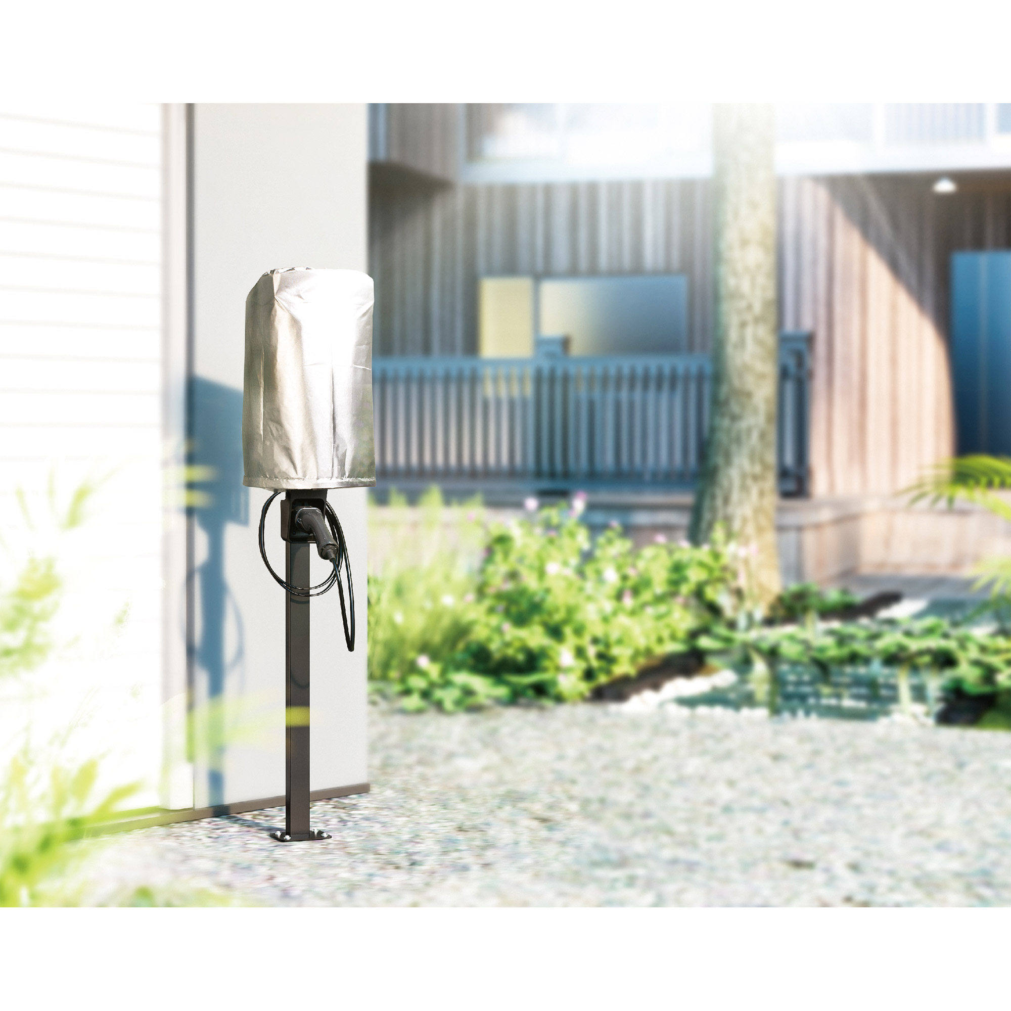InLine Universal Wallbox-Standfuß mit EV-Ladekabel Halterung - schwarzwith EV charging cable holder - Schwarz