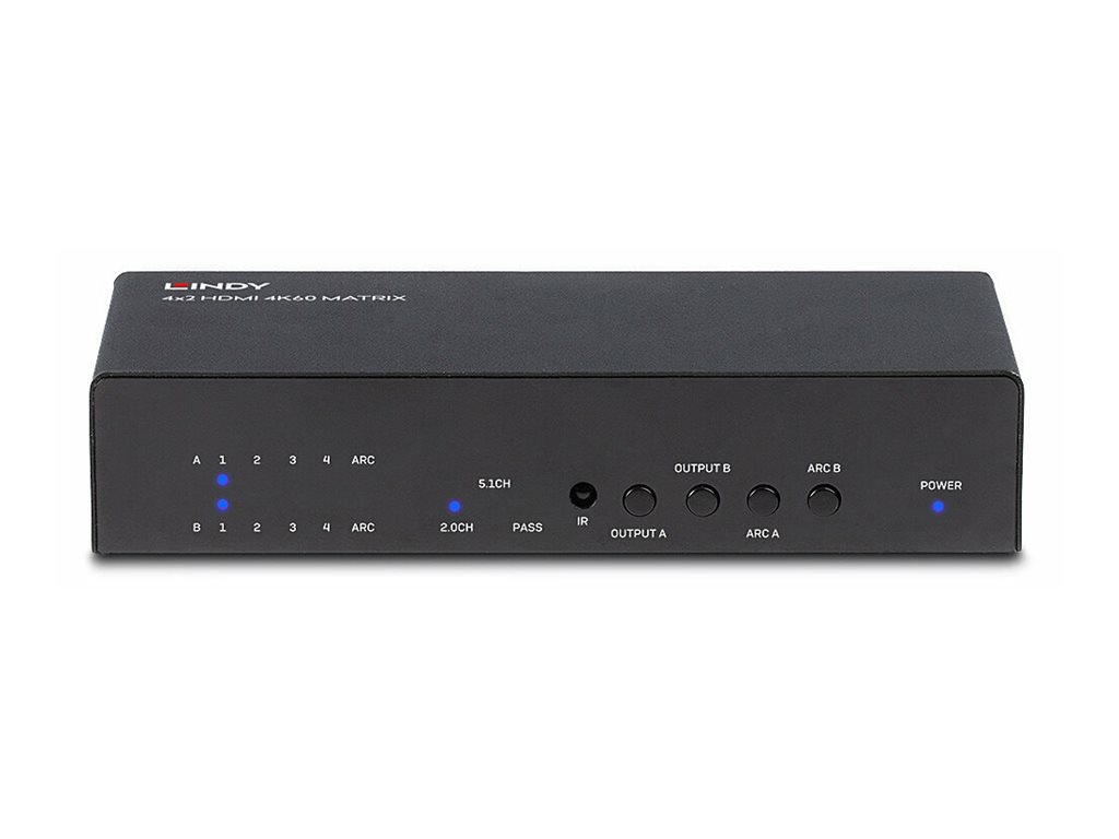 Lindy 4x2 HDMI 2.0 18G Matrix Switch - Video/Audio-SchalterDesktop