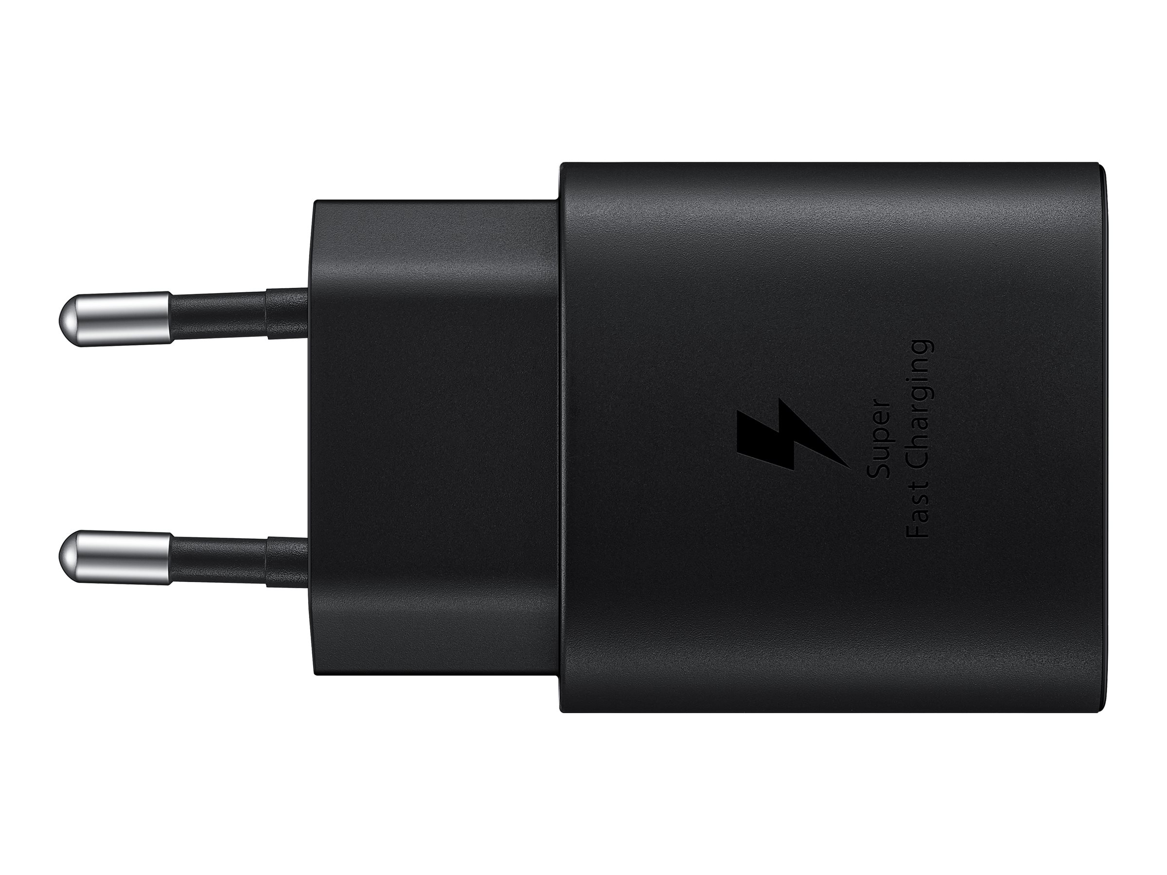 Samsung Fast Charging Wall Charger EP-TA800 - Netzteil - 25 Watt - 3 A - SFC (USB-C)auf Kabel: USB-C - Schwarz - für Galaxy A20 - A50 - A70 - A8s - M30 - M40 - Note10 - S20 - S20 5G - S20+ 5G - Z Flip