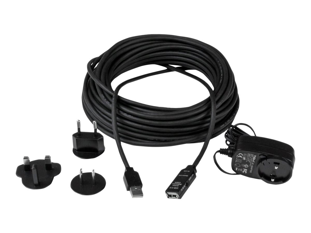 StarTech.com 10m aktives USB 2.0 Verlängerungskabel - St/Bu - USB Verlängerung / Repeater Kabel - USB-Verlängerungskabel - USB (W)zu USB (M) - USB 2.0 - 10 m - aktiv - Schwarz - für P/N: LTUB1MBK - SV