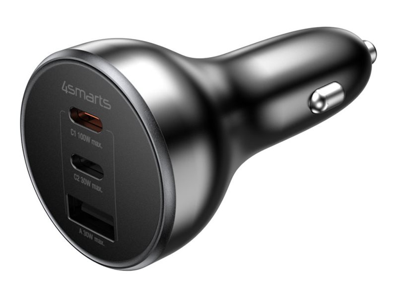 4smarts VoltRoad Ultimate - Auto-Netzteil - 160 Watt - 18 A - PE, QC 2.0, QC 3.0, AFC, Power Delivery 3.0 + PPS, PD 2.0/PPS, HiSilicon Fast Charging, SCP - 3 Ausgabeanschlussstellen (USB, 2 x USB-C)