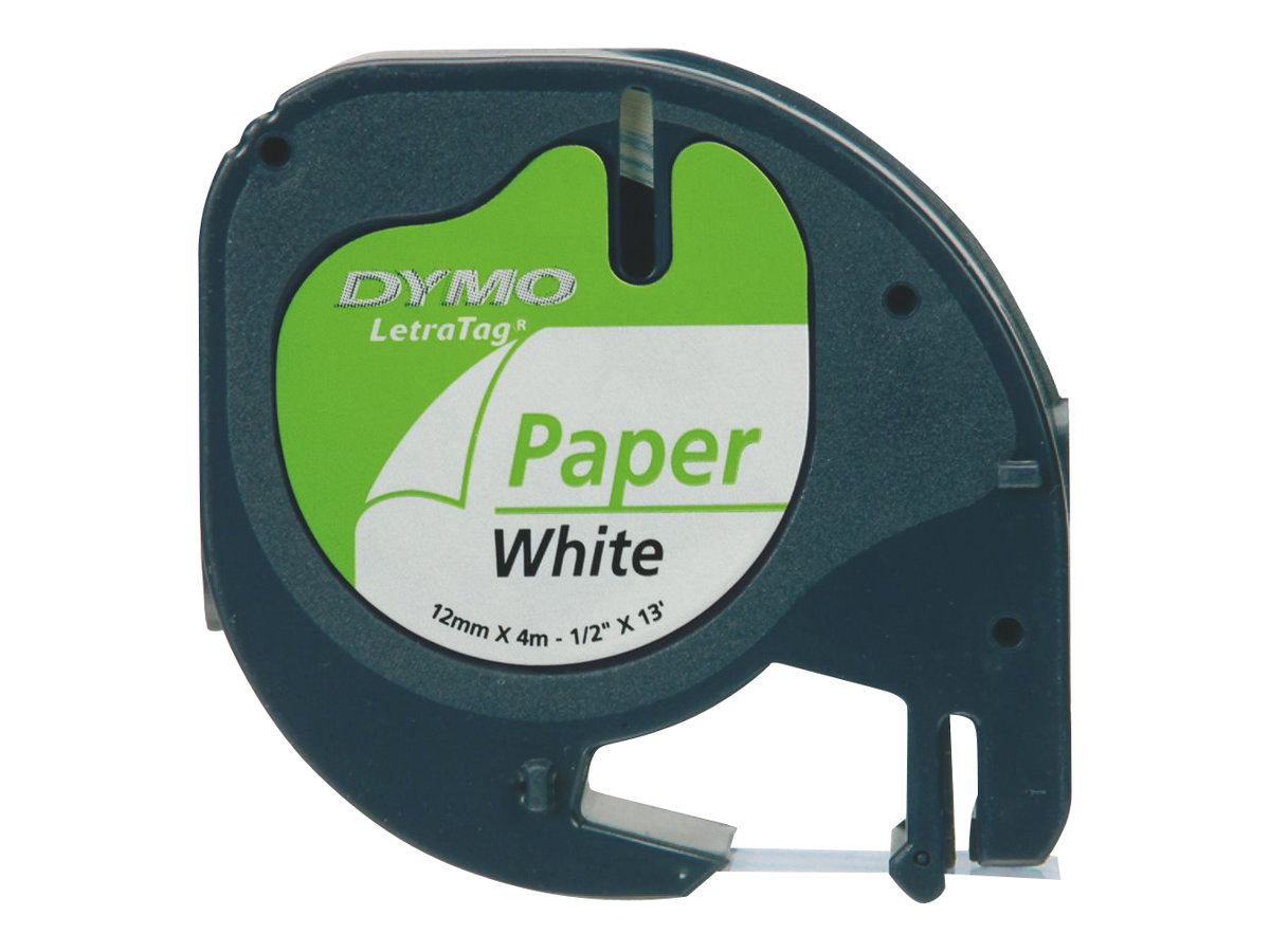Dymo LetraTAG - Papier - Schwarz auf Weiß - Rolle (1,2 cm x 4 m)1 Kassette(n) Band - für LetraTag LT-100H - LT-100T