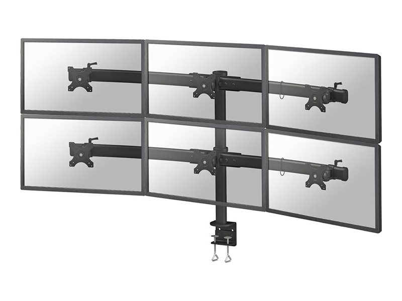 Neomounts FPMA-D700D6 - Befestigungskit - Voll beweglich - für 6 LCD-Displays - Schwarz - Bildschirmgröße: 48.3-68.6 cm (19"-27")Klemmmontage - Tischmontage