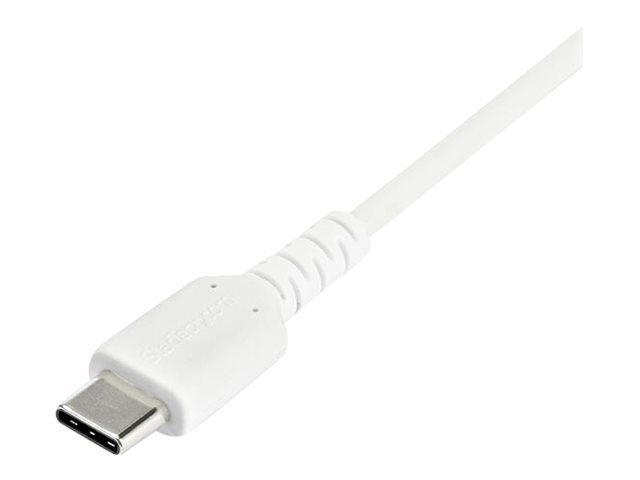 StarTech.com StarTech 2m USB A to USB C Charging Cable, Durable Fast Charge & Sync USB 2.0 to USB Type C Data Cord, Rugged TPE Jacket Aramid Fiber M/M 3A White, Samsung S10, S20, iPad Pro, Pixel - Hea