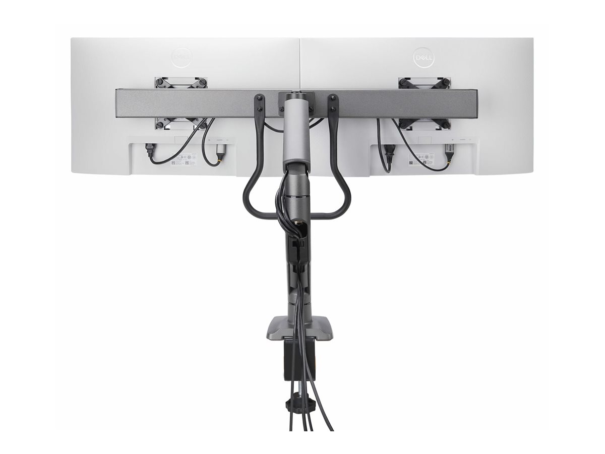 StarTech.com Desk Mount Dual Monitor Arm w/ Crossbar, Up To 27" Displays - Befestigungskit - artikulierender, mechanischer Feder - für 2 LCD-Displays - Kunststoff, Stahl - Schwarz - Bildschirmgröße: 4