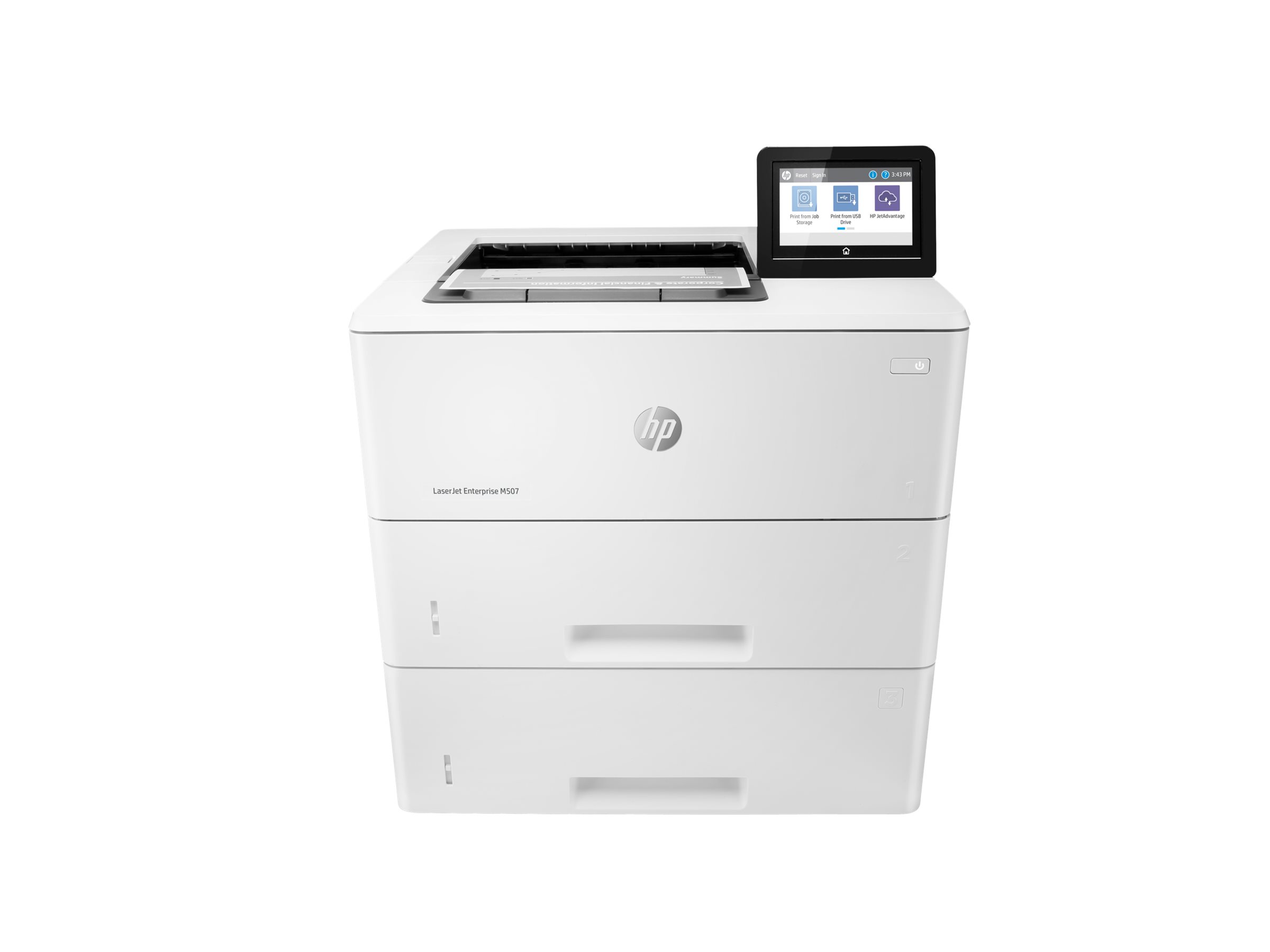 HP LaserJet Enterprise M507x - Drucker - s/wDuplex - Laser - A4/Legal - 1200 x 1200 dpi - bis zu 43 Seiten/Min. - Kapazität: 1200 Blätter - USB 2.0 - Gigabit LAN - Wi-Fi(n) - USB 2.0-Host - Bluetooth