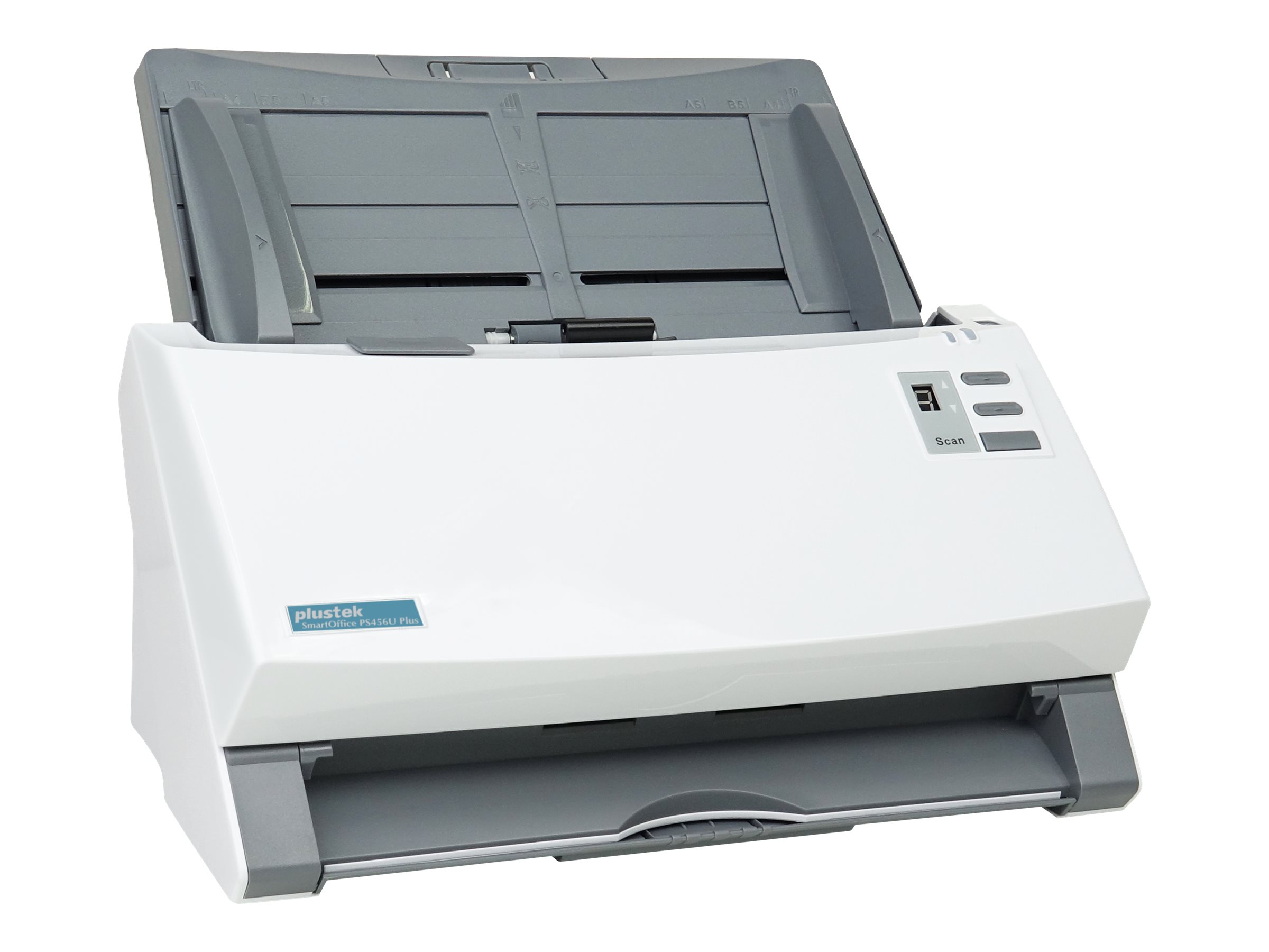 Plustek SmartOffice PS456U Plus - Dokumentenscanner - Dual-CIS - Duplex - 216 x 5080 mm - 600 dpi x 600 dpi - bis zu 80 Seiten/Min. (einfarbig)/ bis zu 45 Seiten/Min. (Farbe) - automatischer Dokumente