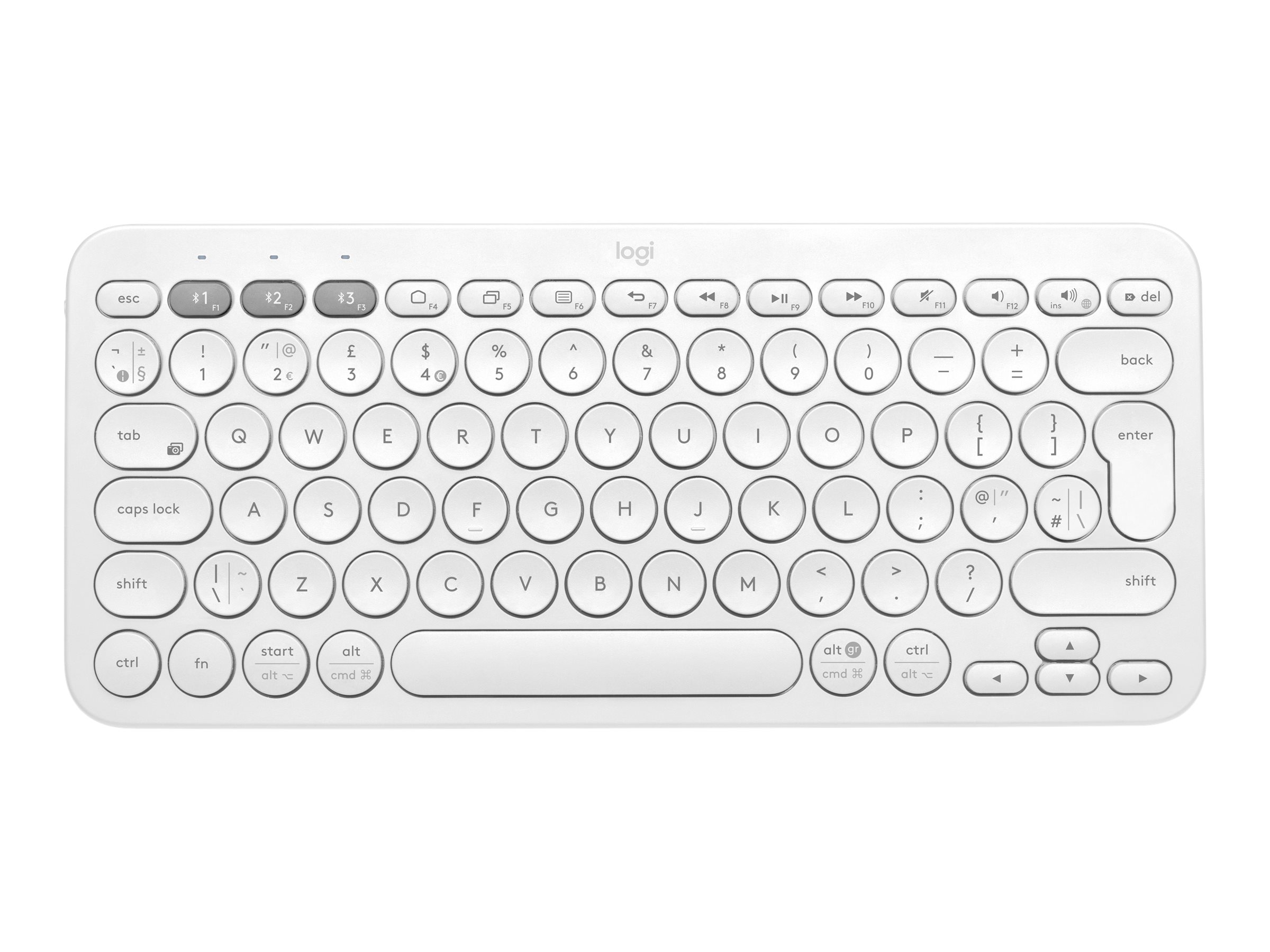 Logitech K380 Multi-Device Bluetooth KeyboardTastatur - kabellos - Bluetooth 3.0 - Deutsch - Off-White