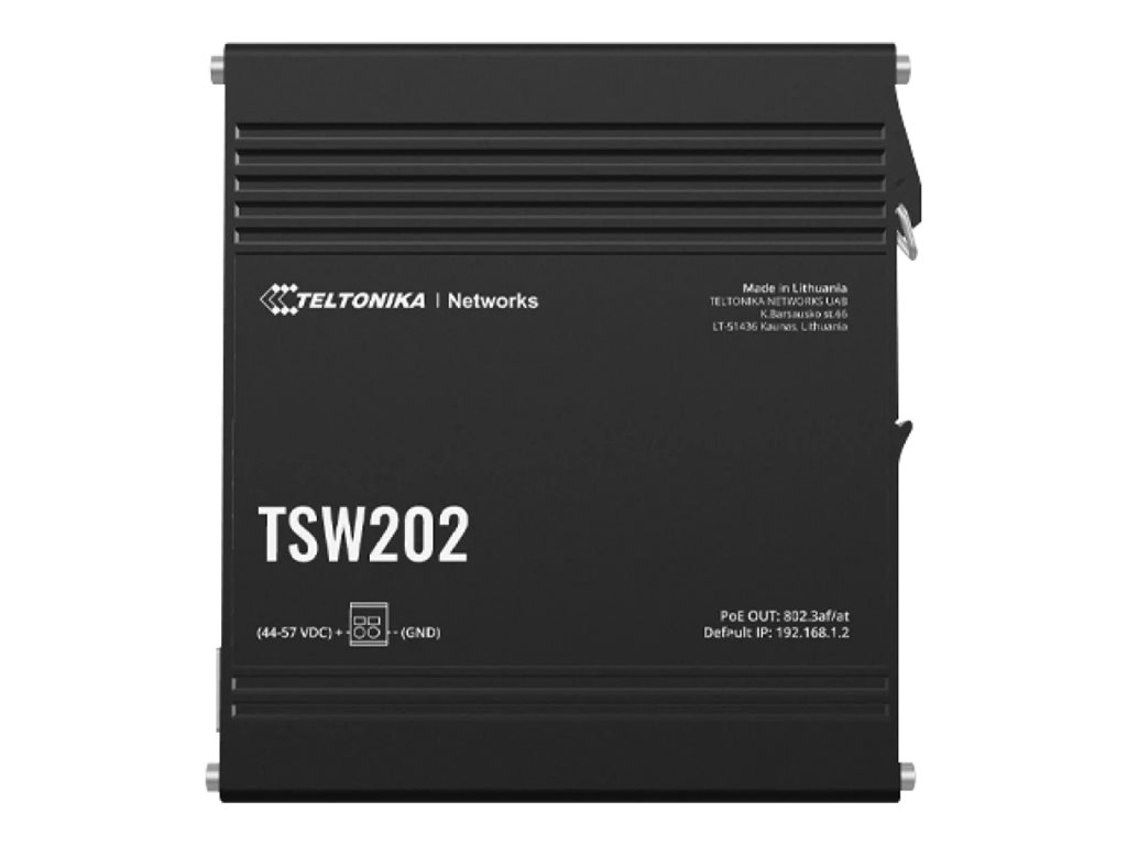 Teltonika TSW202 - Switch - managed - 8 x 10/100/1000 (PoE+)+ 2 x SFP - an DIN-Schiene montierbar - PoE+ (240 W)