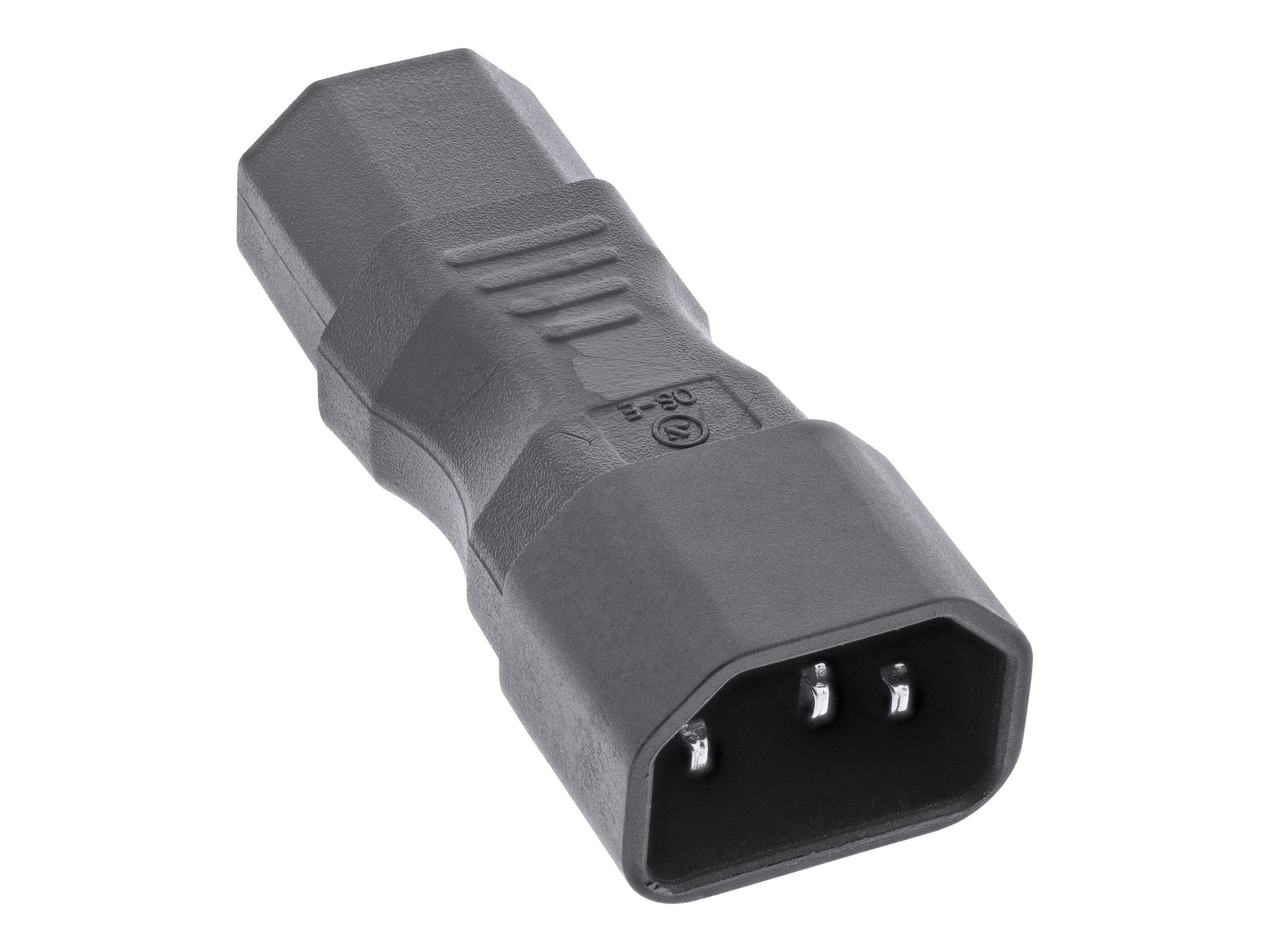 InLine Netzadapter IEC 60320 C14 / C13 - 3pol. KaltgeräteC14 zu power IEC 60320 C13 - 10 A - Schwarz