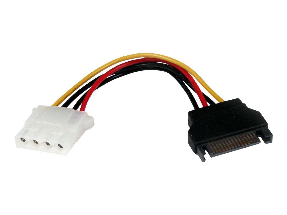 StarTech.com 15cm SATA auf LP4 Stromadapter - Bu/St - Netzteil - SATA-Stromstecker (M)zu interne Stromversorgung - 4-polig (W) - 15 cm - Schwarz - für P/N: 25S22M2NGFFR - HSB225S3R - S322M225R - SAT2M