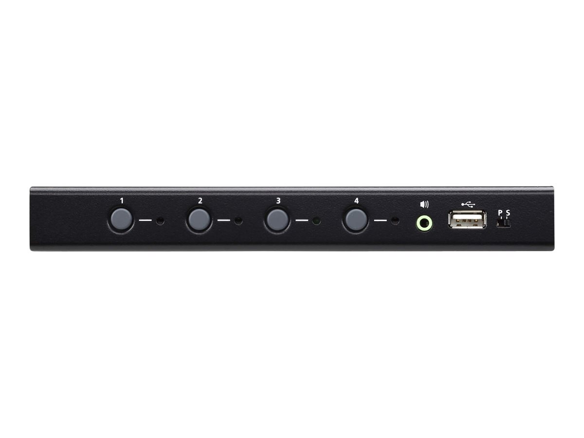 ATEN 4-Port USB Boundless KM Switch (Kabel enthalten), Schwarz4-Port USB Boundless KM Switch (Kabel enthalten)