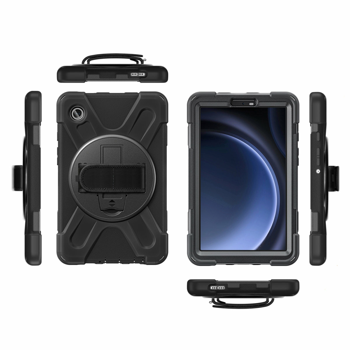 4smarts GRIP - Hintere Abdeckung für Tablet - widerstandsfähig - Polycarbonat, Thermoplastisches Polyurethan (TPU)Gummi - Schwarz - für Samsung Galaxy Tab A9