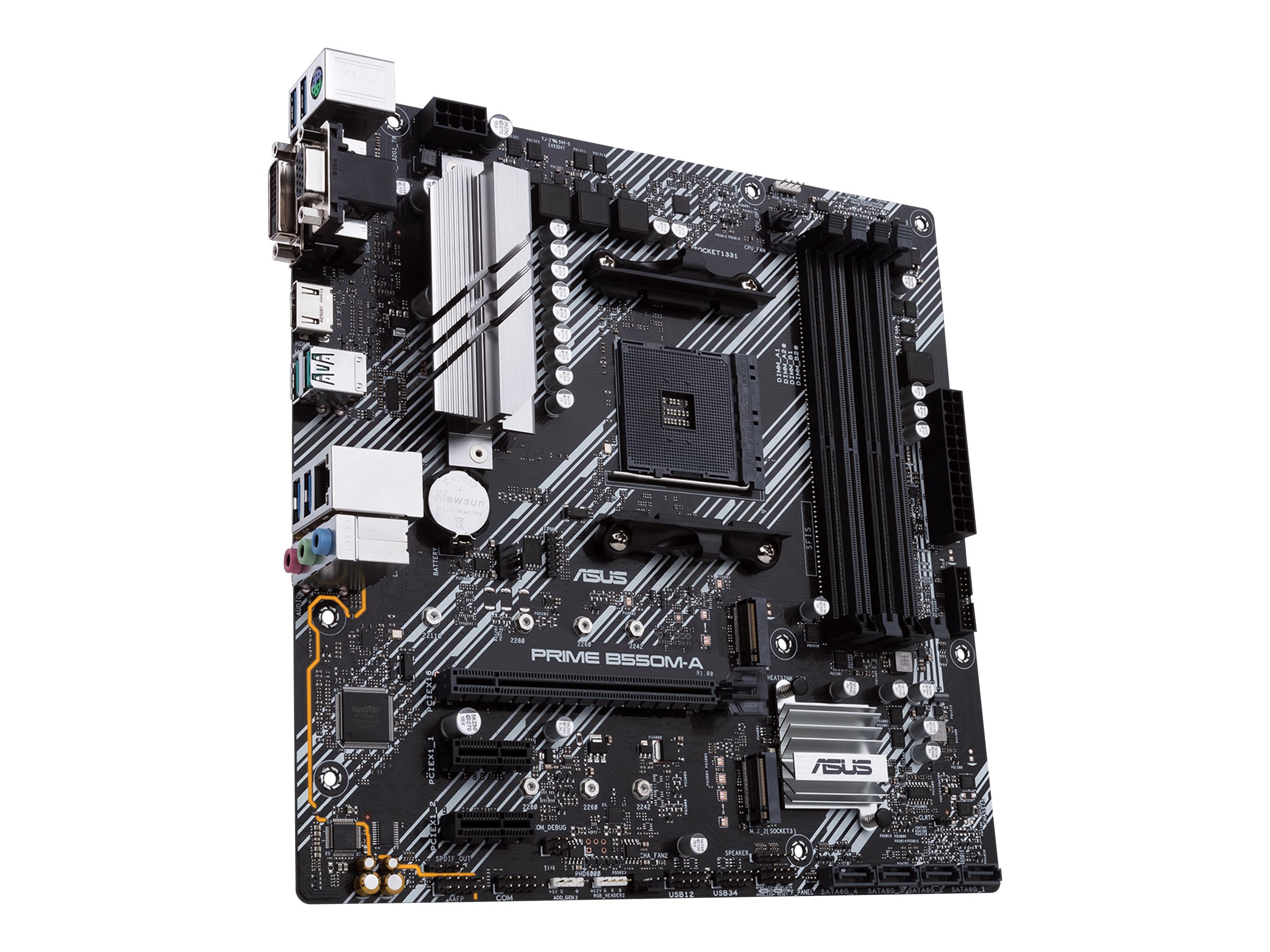 ASUS PRIME B550M-A/CSM - Motherboard - micro ATX - Socket AM4 - AMD B550 Chipsatz - USB 3.2 Gen 1, USB 3.2 Gen 2 - Gigabit LAN - Onboard-Grafik (CPU erforderlich)HD Audio (8-Kanal)
