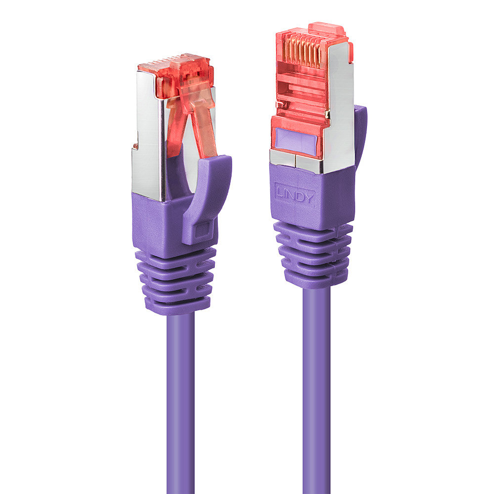 Lindy Patch-Kabel - RJ-45 (M) zu RJ-45 (M)10 m - SFTP - PiMF - CAT 6e - geformt - ohne Haken - violett